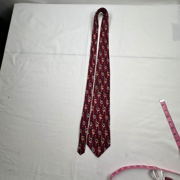 Christmas Tie Necktie Holiday Teddy Bear Candy Cane Silk by Croft and‎ Barrow - Picture 3 of 10